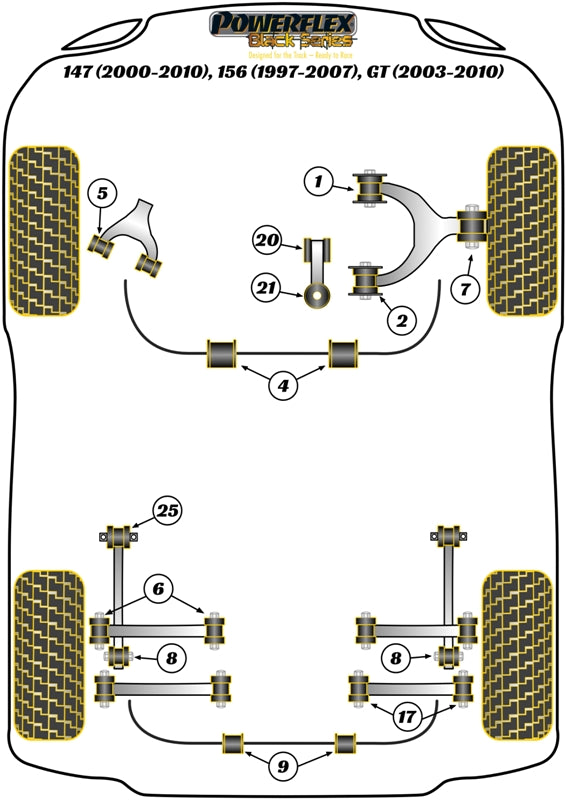 Alfa Romeo Engine Mount Stabiliser to Chassis Bush