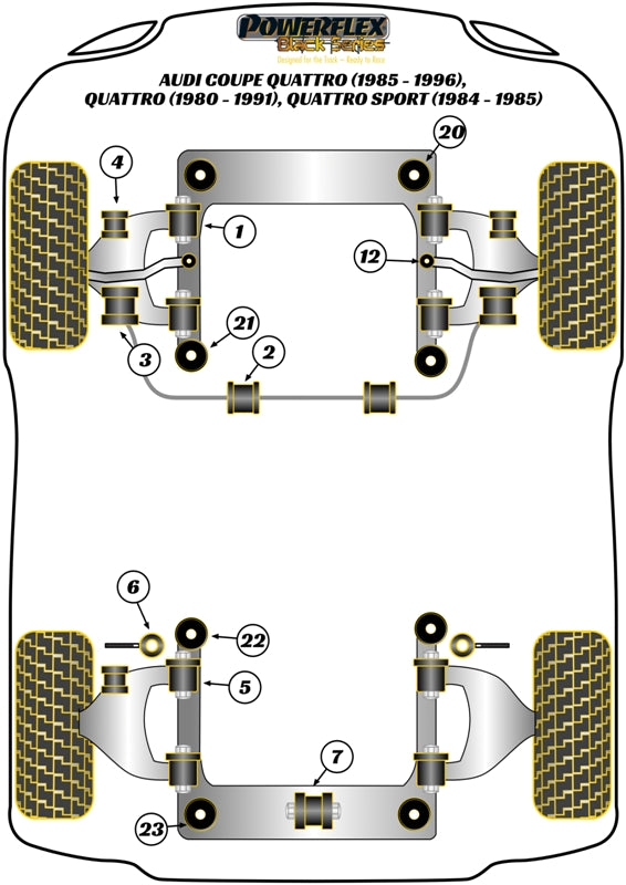Audi 80 / 90 - inc S2/RS2 & Quattro (1976 - 2000) Rear Subframe Front Bush 10mm