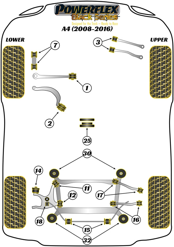 Audi Front Lower Radius Arm to Chassis Bush