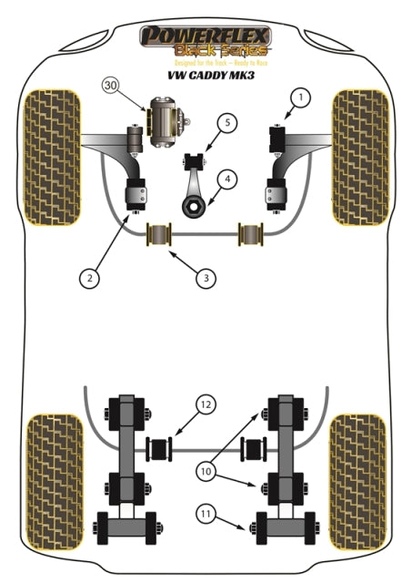 Volkswagen Caddy Rear Leaf Spring Chassis Shackle Bush