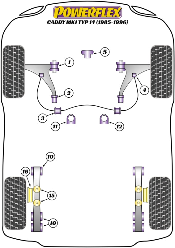 Volkswagen Front Anti Roll Bar Outer Mount 16mm
