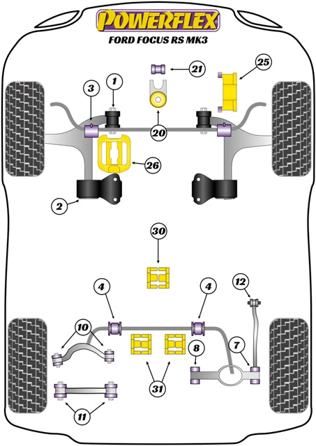 Lower Torque Mount Bracket & Bush, Fast Road/Track