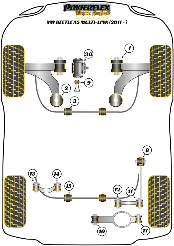 Front Wishbone Rear Bush, Caster Adjustable