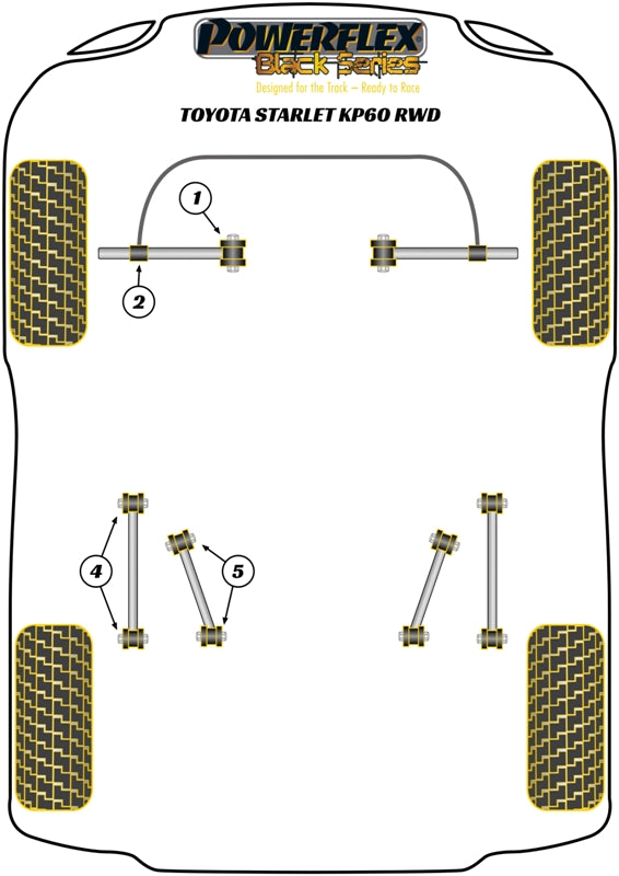 Starlet KP60 Series (1978 - 1984) Rear Upper Control Arm Bush suits Toyota