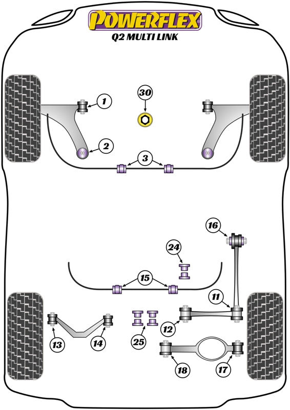 Front Wishbone Rear Bush, Caster Adjustable