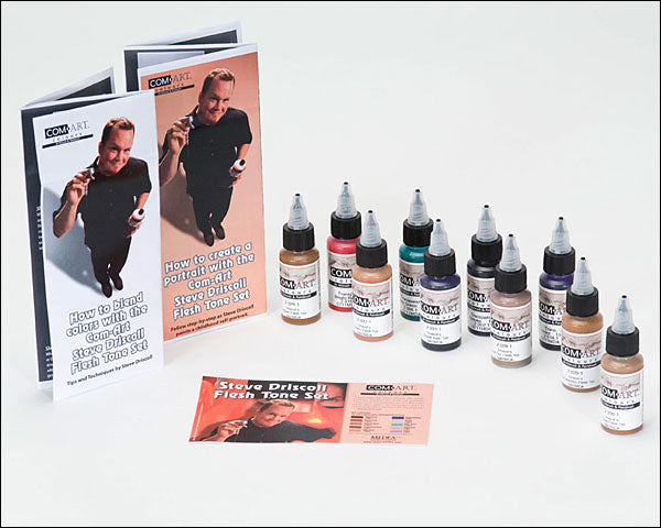 IWATA MEDEA COM-ART AIRBRUSH AND PAINT BRUSH 10PC PAINT SET FLESH TONE - 8100.14