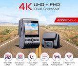 VIOFO DASHCAM 4K A129 PRO DUO FRONT + HD 1080P REAR DUAL WIFI GPS - A129PRODUO-G