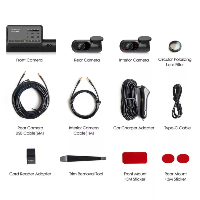 VIOFO DASHCAM 2K FRONT + 1080P REAR + 1080P A139 3 CHANNNEL  IR 2.4G/ - A139-3CH