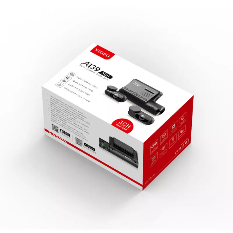VIOFO DASHCAM 2K FRONT + 1080P REAR + 1080P A139 3 CHANNNEL  IR 2.4G/ - A139-3CH