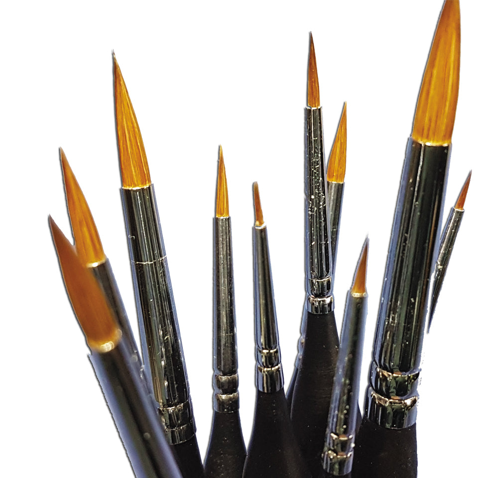 SCALE MODELLERS SUPPLY BRUSH SET (SABLE) 10 PCS - BSET01