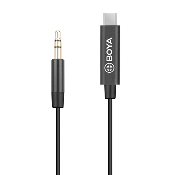 BOYA 3.5MM MALE TRS TO TYPE-C ADAPTER CABLE 20CM LENGTH - BY-K2