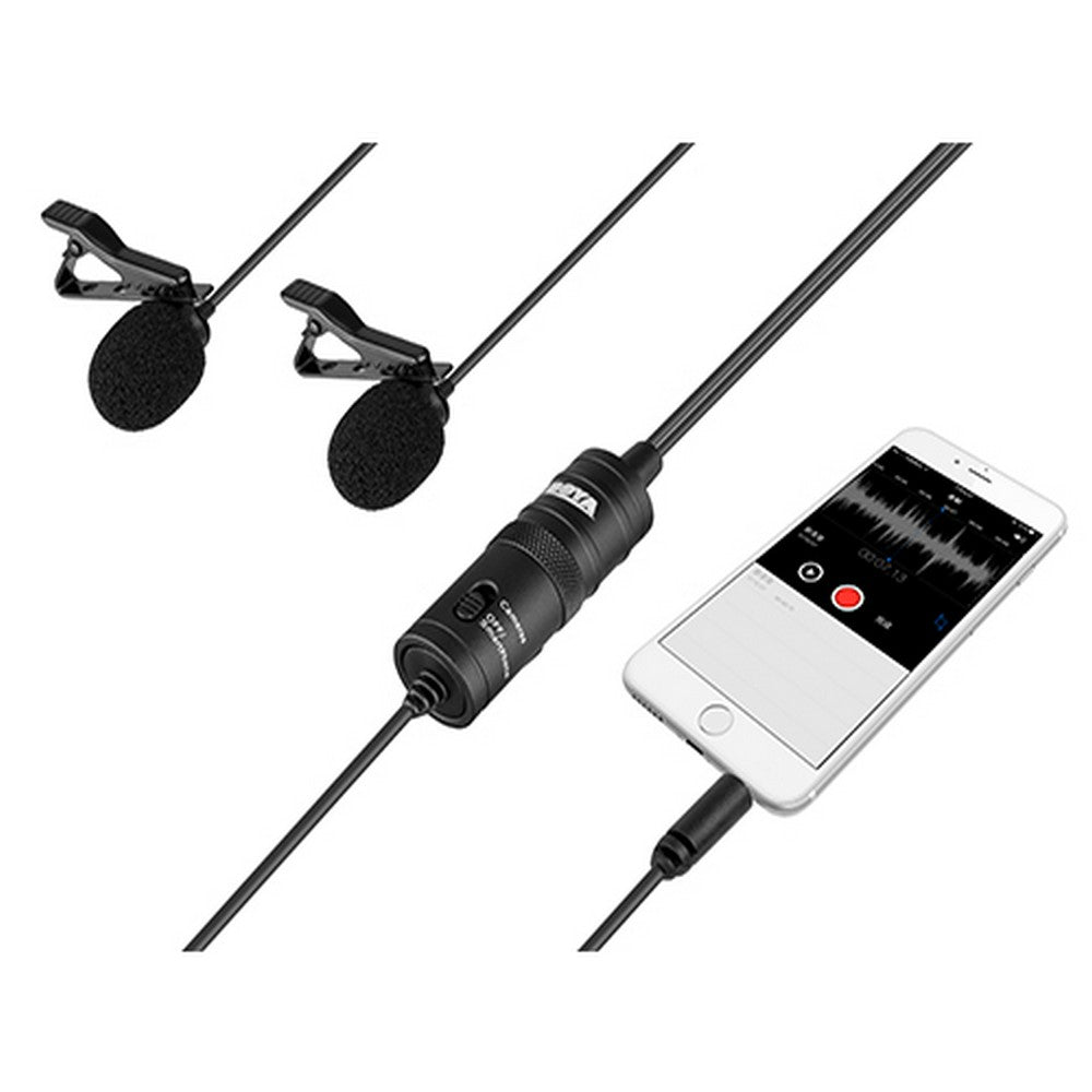 BOYA DUAL LAVALIER MIC FOR SMARTPHONES AND DSLR - BY-M1DM