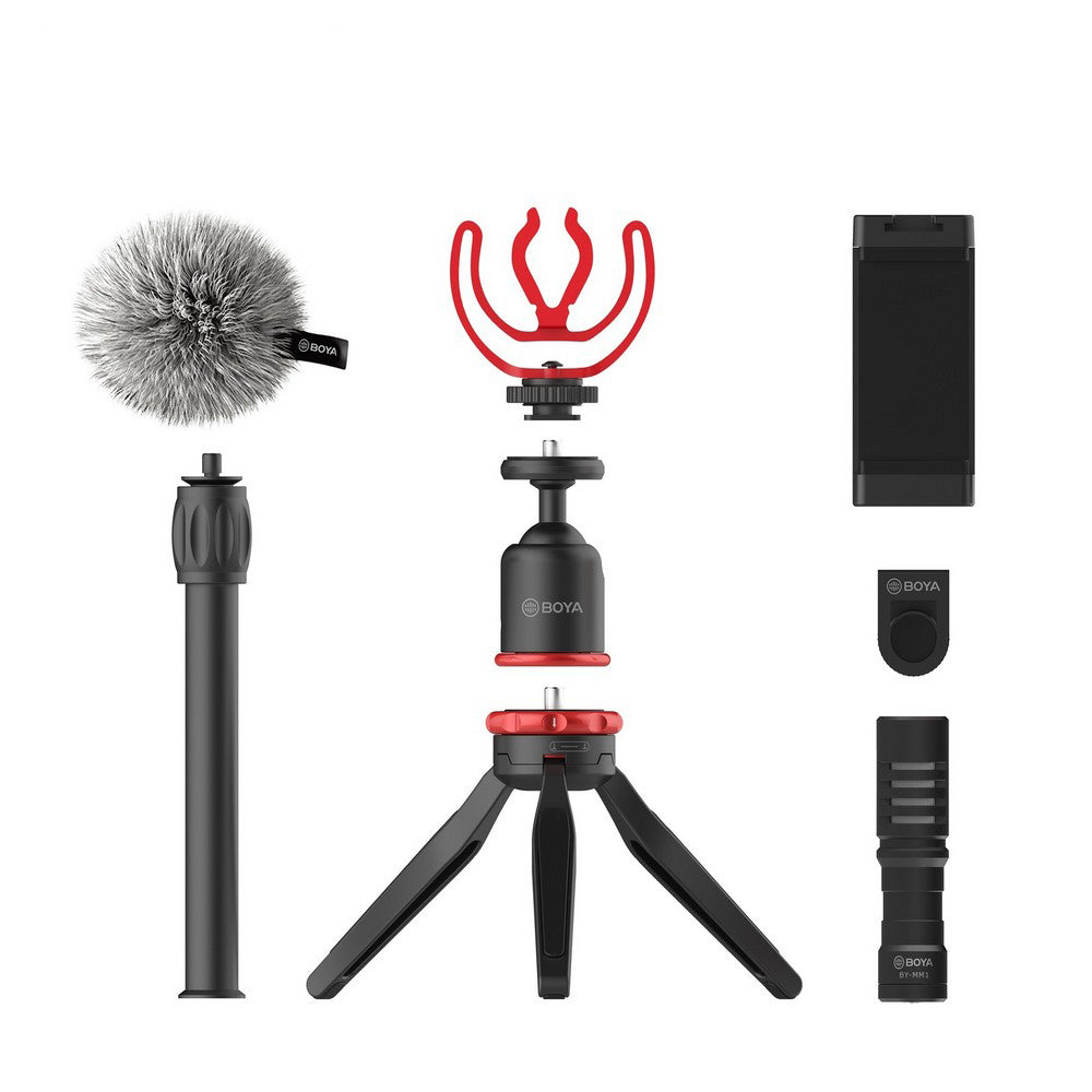 BOYA VLOGGING KIT 1 INCL. MINI TRIPOD BY-MM1 COLD SHOE MOUNT - BY-VG330