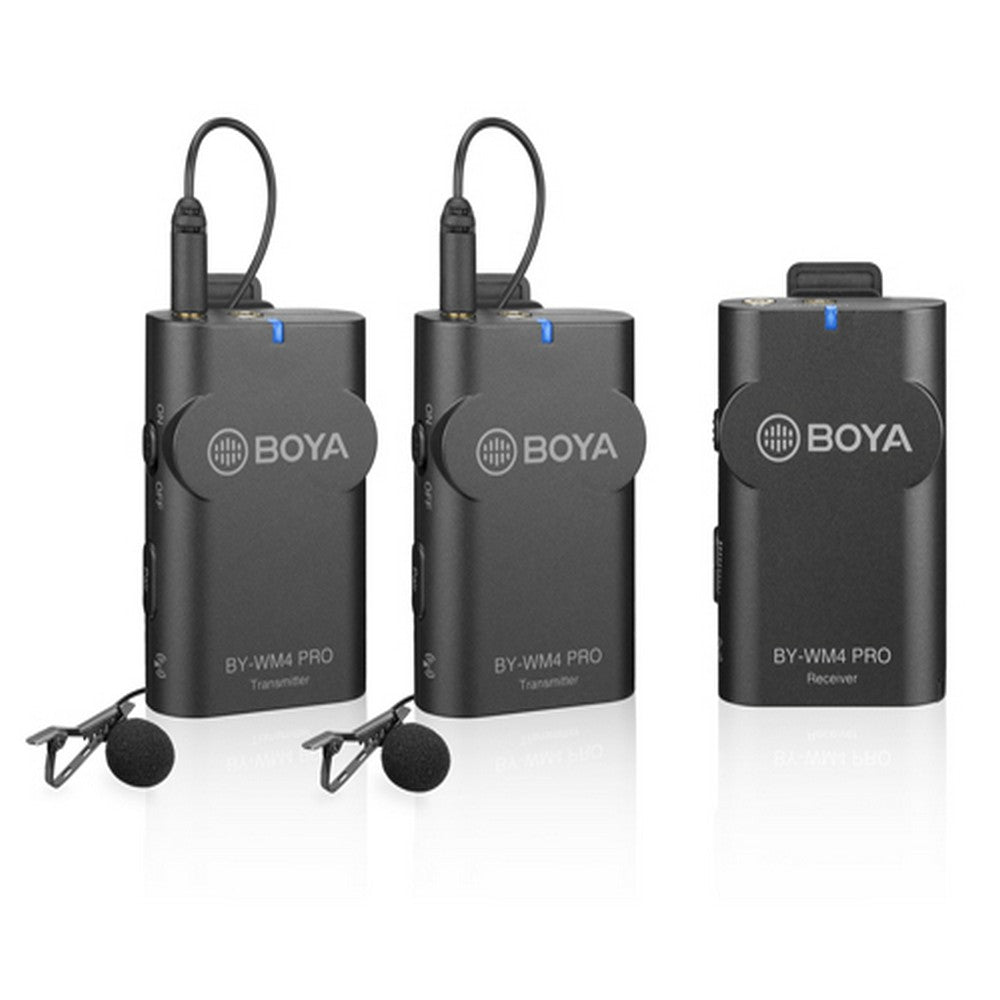 BOYA WIRELESS MIC SYSTEM 1 RECEIVER 2 TRANSMITTERS - BY-WM4PRO-K2