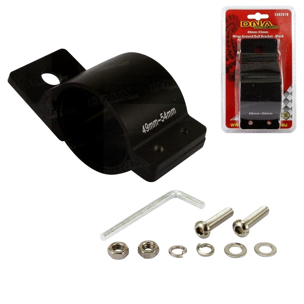 49 - 55MM WRAP AROUND BULL BAR BRACKET BLACK - CAB207B