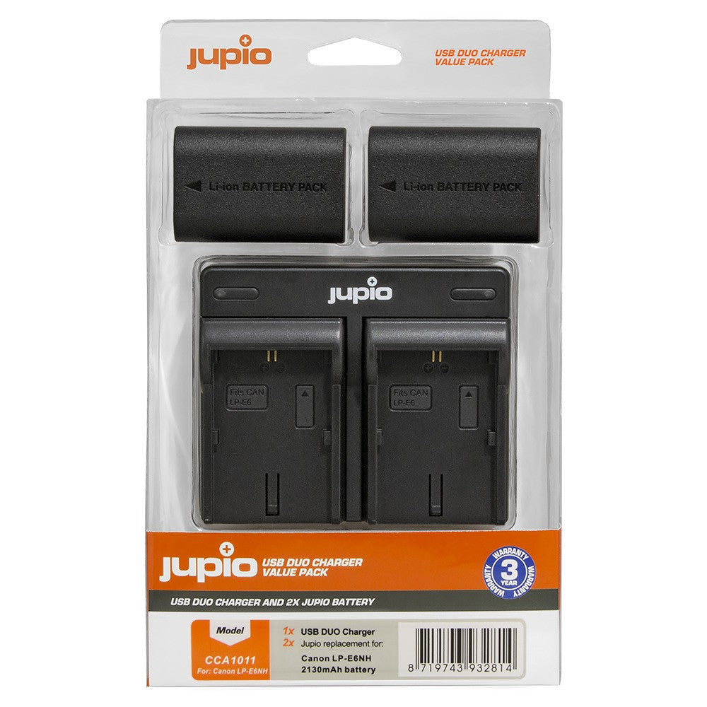 JUPIO BATTERY CHARGER KIT DUAL 2X LP-E6NH 2130MAH FOR CANON DIGITAL CA - CCA1011