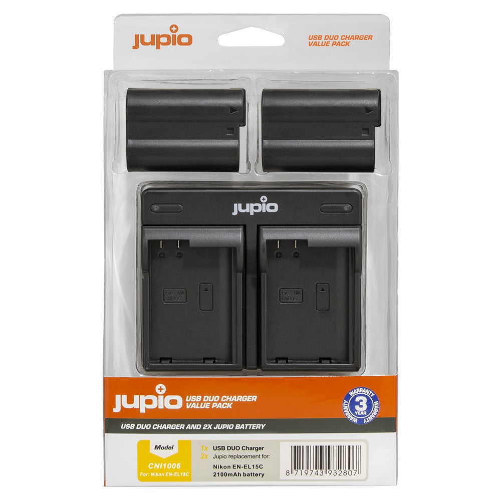 JUPIO BATTERY CHARGER KIT DUAL 2X EN-EL15C 2100MAH FOR NIKON DIGITAL C - CNI1006