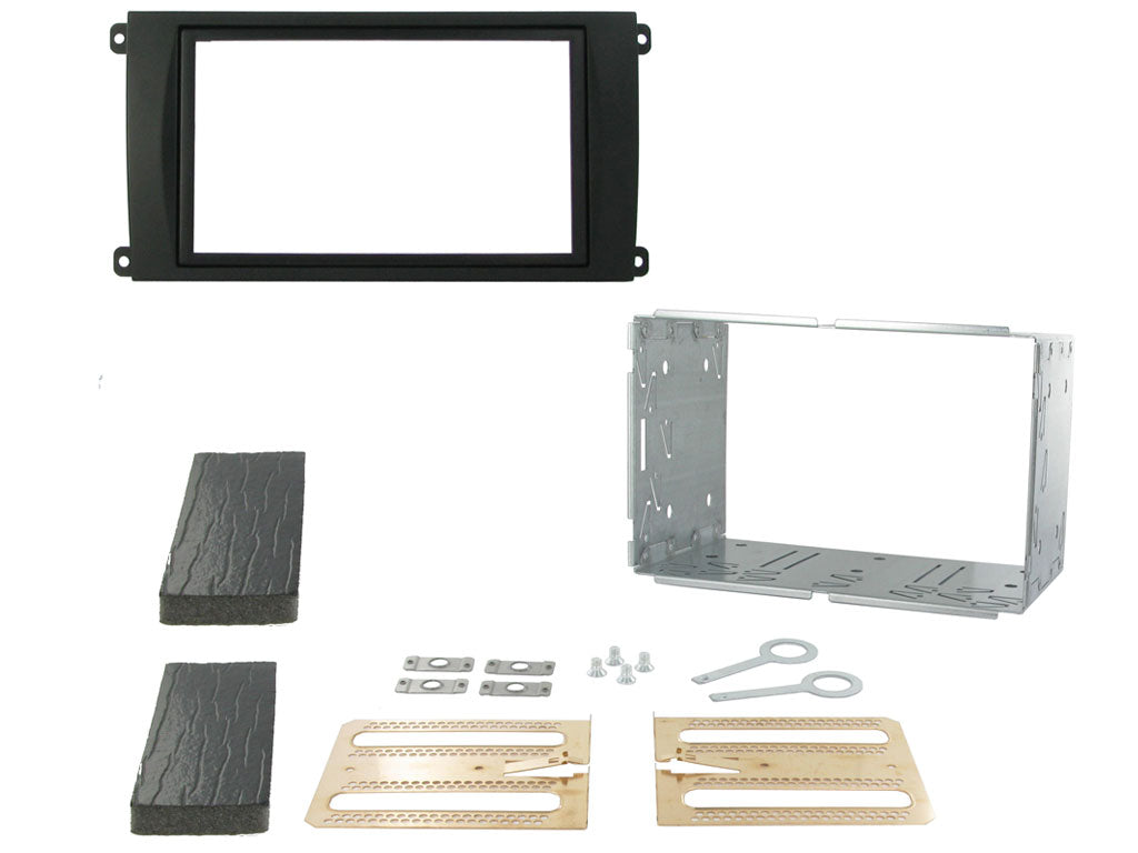 FITTING KIT PORSCHE CAYENNE 2002 - 2010 DOUBLE DIN WITH CAGE (BLACK) - CT23PO01