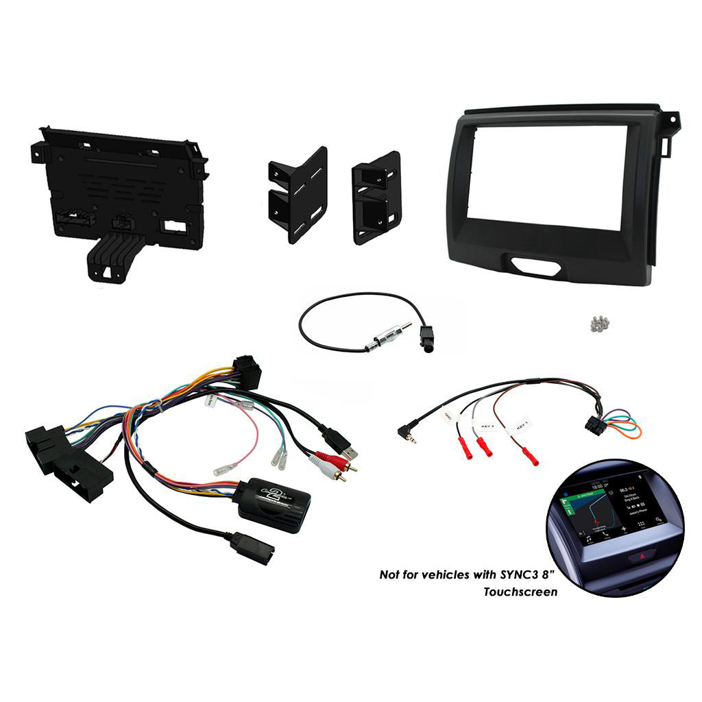 FITTING KIT FORD RANGER XL , EVEREST 2015 - 2021 DOUBLE DIN (BLACK) CO - CTKFD65