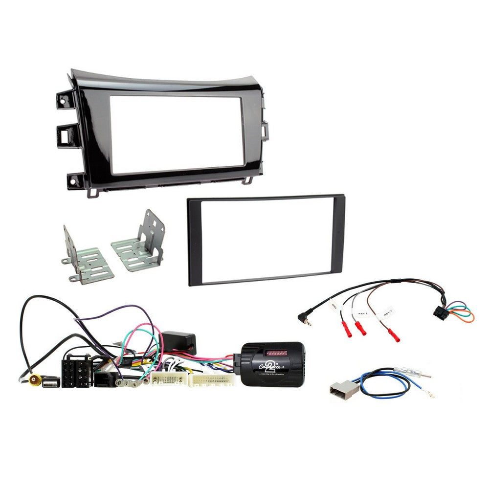 FITTING KIT NISSAN NAVARA 2015 - 2019 DOUBLE DIN (GLOSS BLACK) COMPLET - CTKNS10