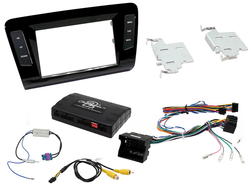 FITTING KIT SKODA OCTAVIA 2013 - 2017 DOUBLE DIN (BLACK) COMPLETE KIT - CTKSK04