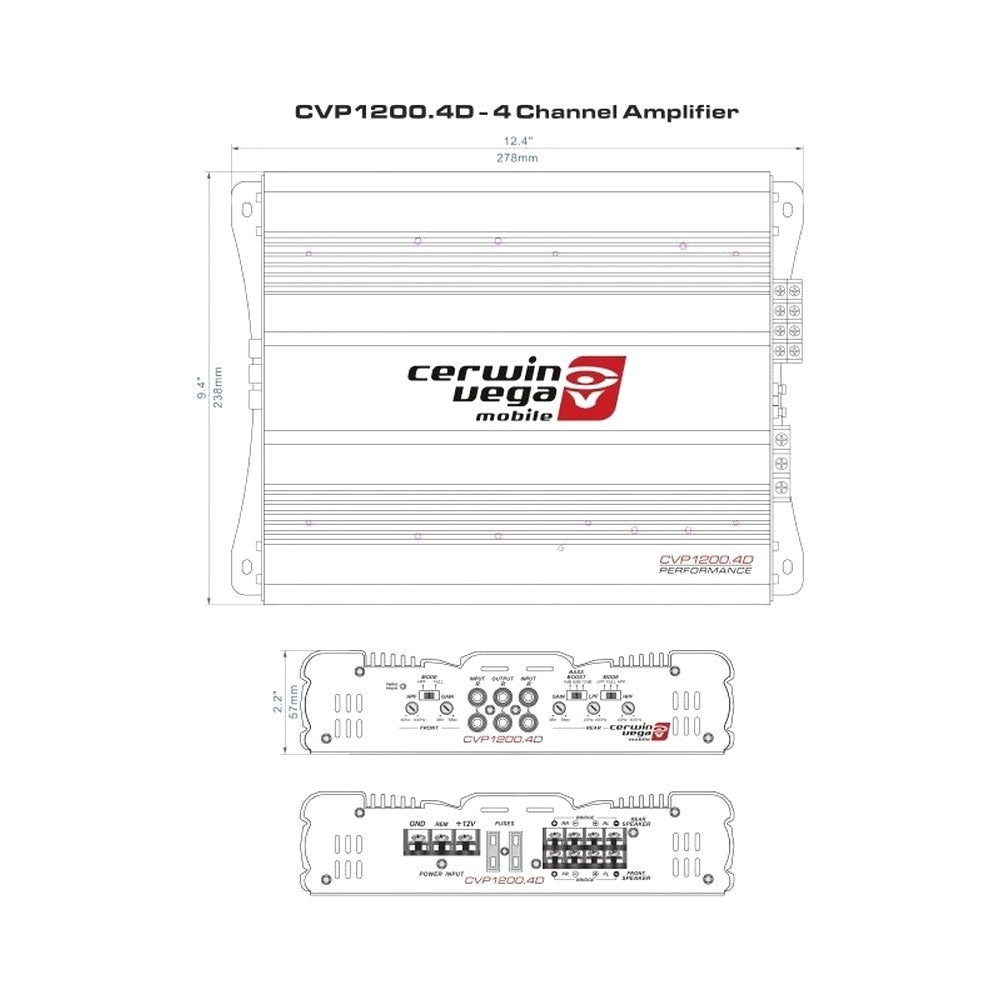 CERWIN VEGA AMPLIFIER CVP SERIES 4CH 1200W - CVP1200.4D