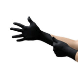 AMADEX PANTHER NITRILE GLOVES BLACK SIZE LARGE 100PCS POWDER FREE - EUBK62-L