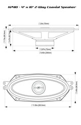 CERWIN VEGA 4" X 10" COAXIAL SPEAKERS 320W PAIR HED 2 WAY - H7410