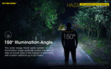 NITECORE HEADLAMP LIGHTWEIGHT LED UP TO 230 LUMENS MAX RUNTIME 130 HOURS - HA23