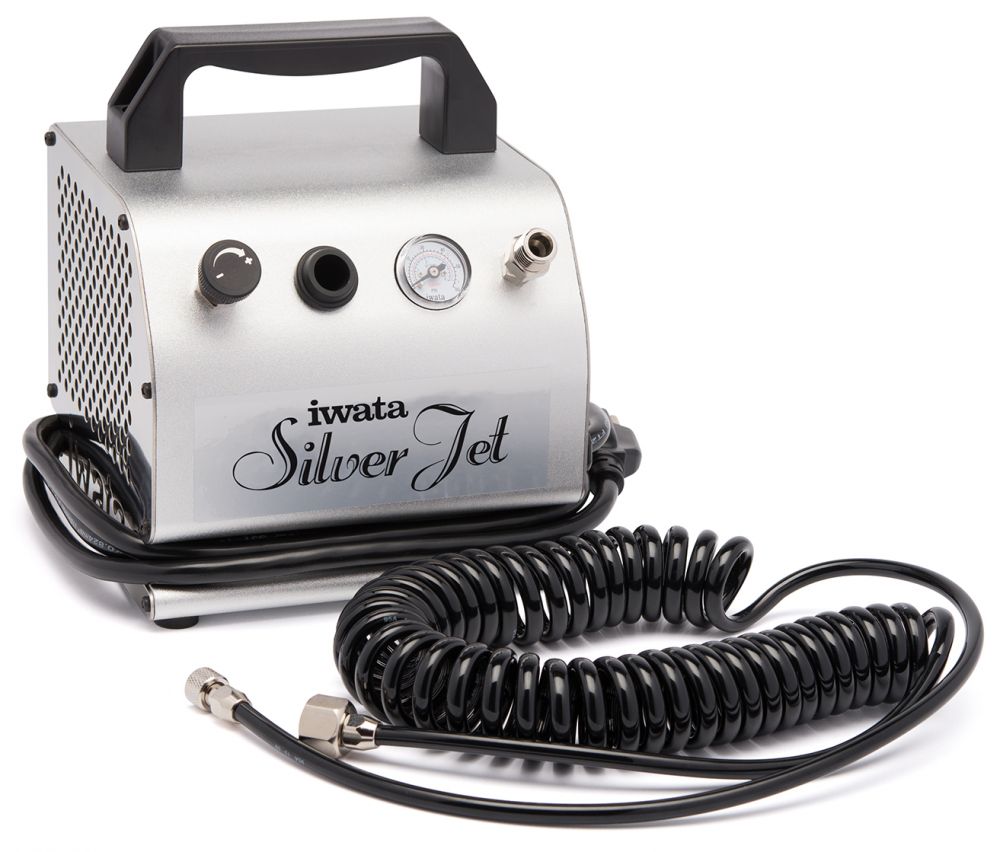 IWATA AIRBRUSH COMPRESSOR SILVER JET + FILTER - IS50F