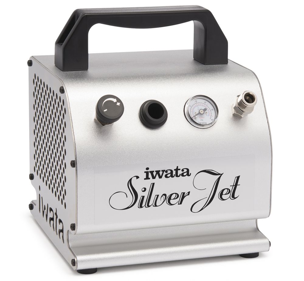IWATA AIRBRUSH COMPRESSOR SILVER JET + FILTER - IS50F