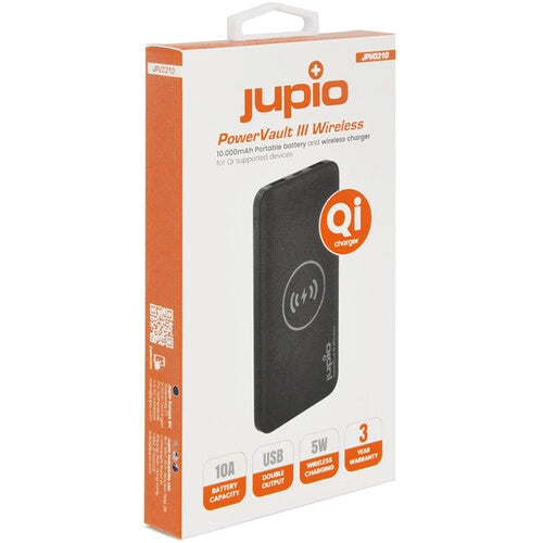 JUPIO 10000MAH POWER BANK VAULT III 2-PORT USB & WIRELESS - JPV0310