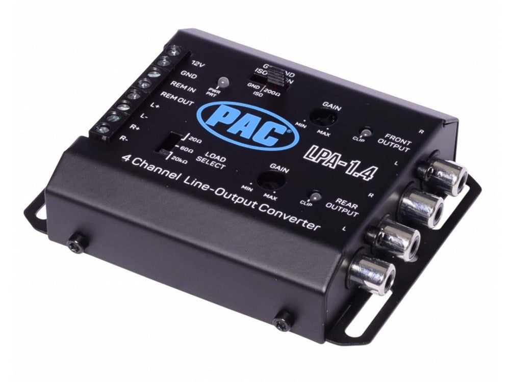 4 CH ACTIVE LINE OUTPUT CONVERTER WITH AUTO TURN ON FOR AMP INSTALLATI - LPA-1.4