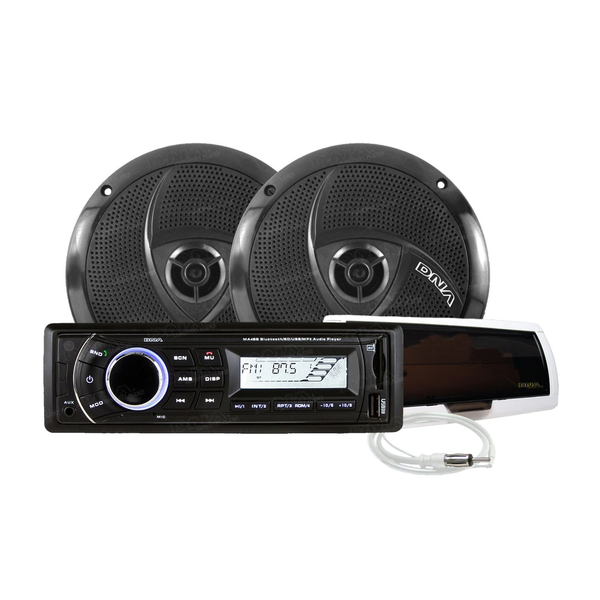 DNA ULTIMATE MARINE PACK - HEAD UNIT SPEAKERS & AERIAL BLACK - MA4BBP