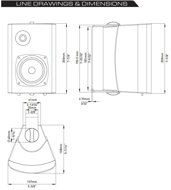 FUSION 4" MARINE BOX SPEAKERS PAIR MS-OS420 - MS-OS420