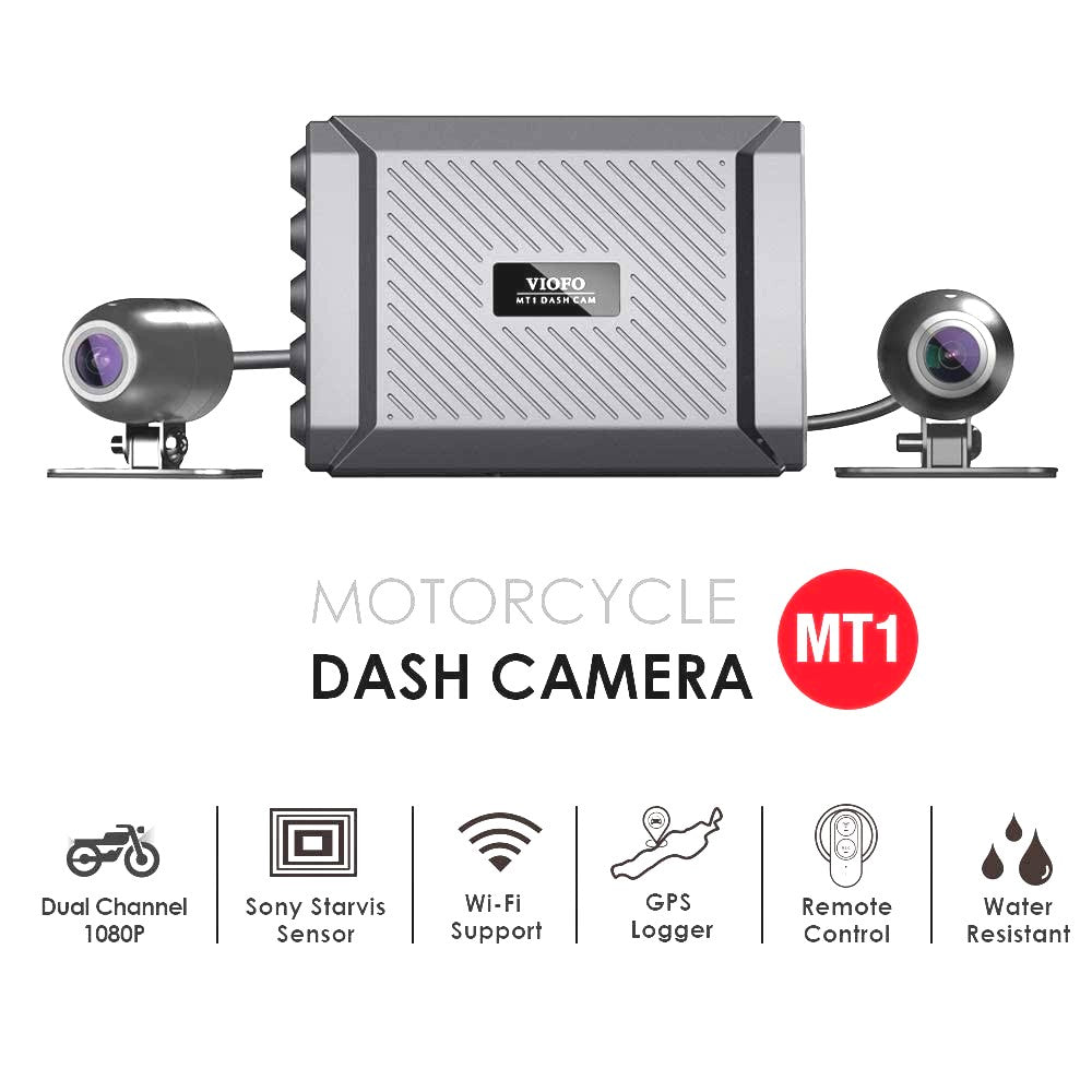 VIOFO 1080P MOTORCYCLE DASHCAM DUAL CHANNEL F/R WIFI + GPS - MT1