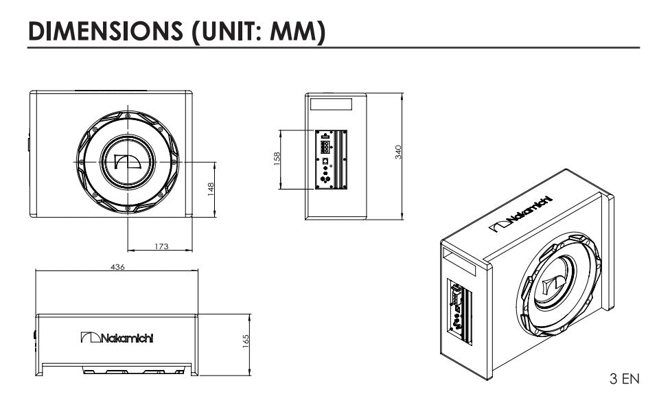 NAKAMICHI 10" 1000W SLIM POWERED BOXED SUBWOOFER (UPGRADED VERSION) - NBX25M