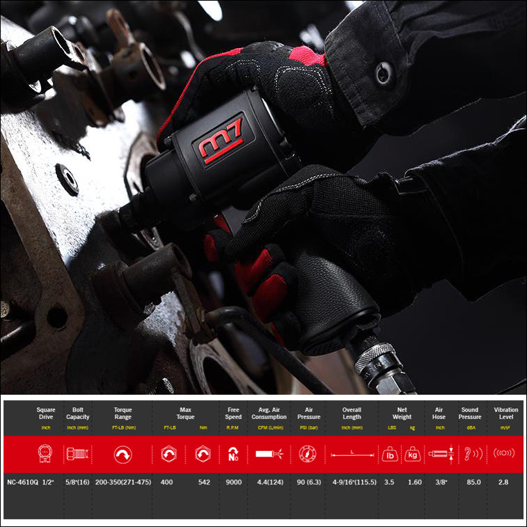 M7 AIR IMPACT WRENCH 1/2" DRIVE QUIET - NC-4610Q