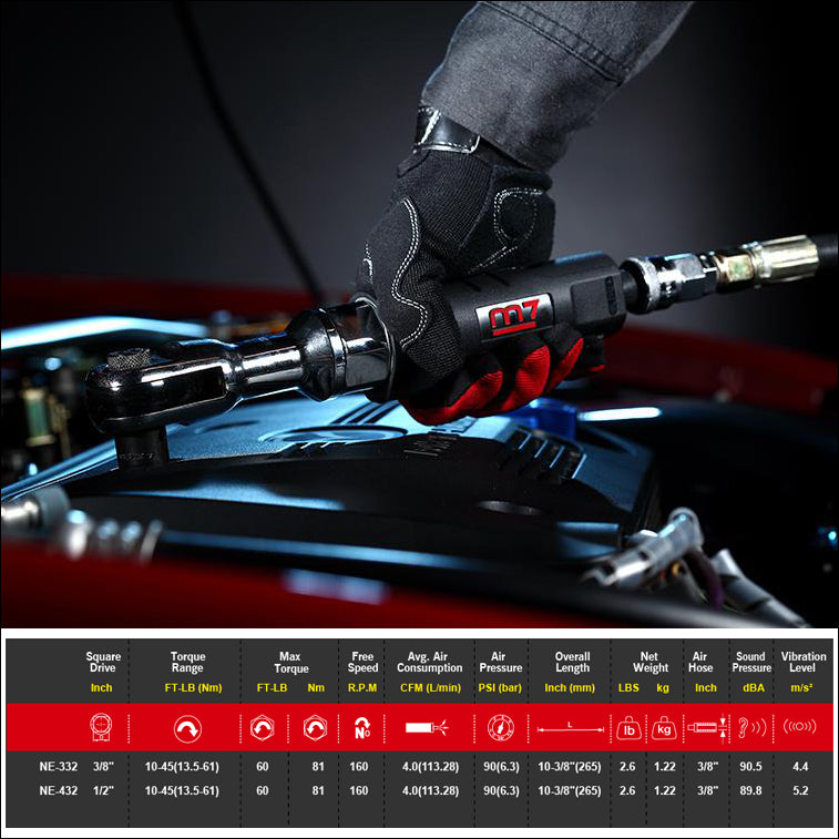 M7 AIR RATCHET WRENCH 1/2" PUSH 45FT - NE-432
