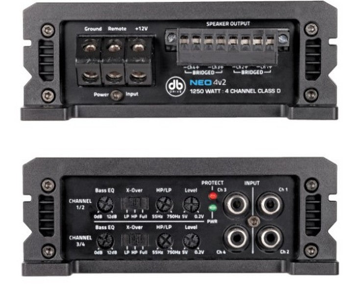 DB DRIVE AMP NEOv2 4CH - 4 X 125W RMS @ 4 OHM - NEO4v2