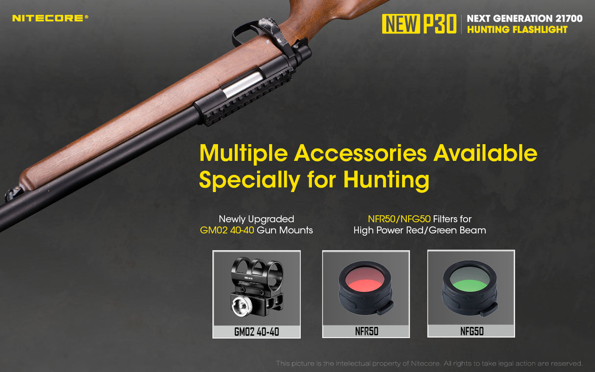 NITECORE NEW P30 LONG THROW FLASHLIGHT NL2150R BATTERY INCLUDED - NEWP30SET