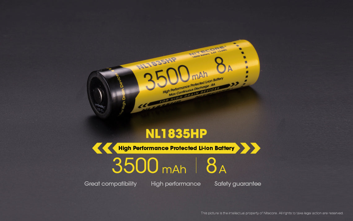 NITECORE LI-ION RECHARGEABLE BATTERY (3500mAh) - NL1835HP