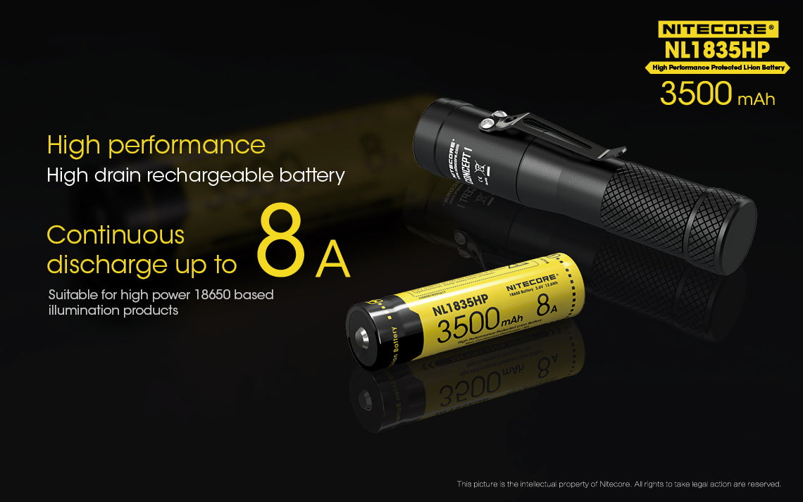NITECORE LI-ION RECHARGEABLE BATTERY (3500mAh) - NL1835HP