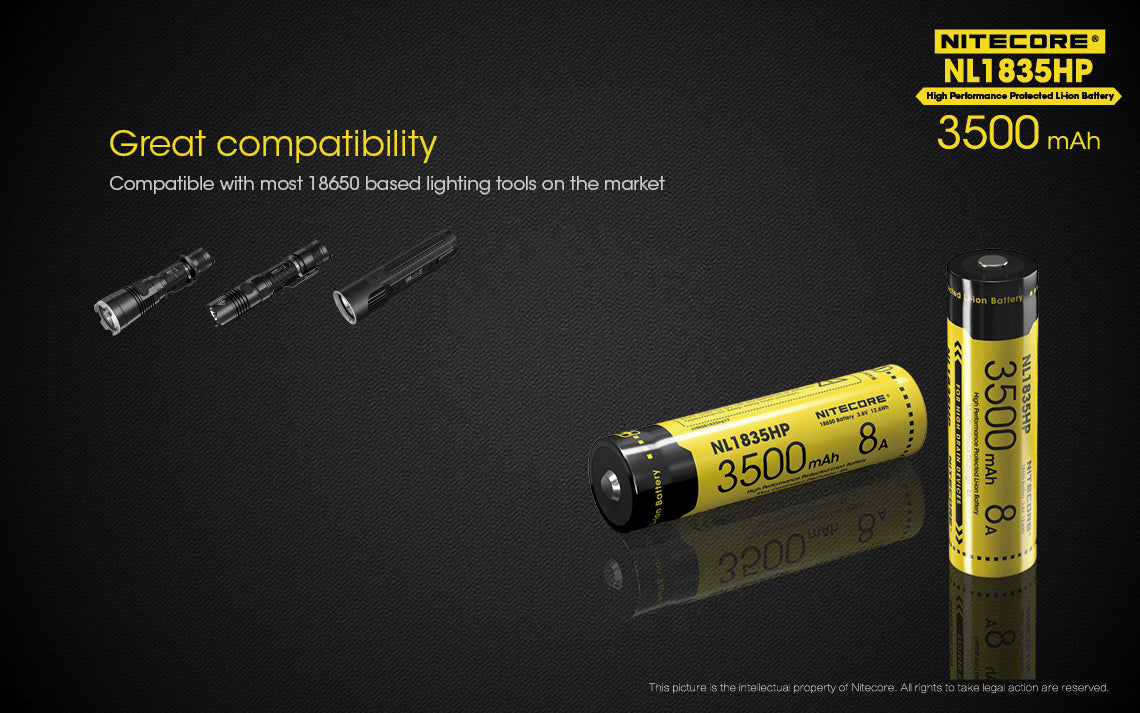 NITECORE LI-ION RECHARGEABLE BATTERY (3500mAh) - NL1835HP