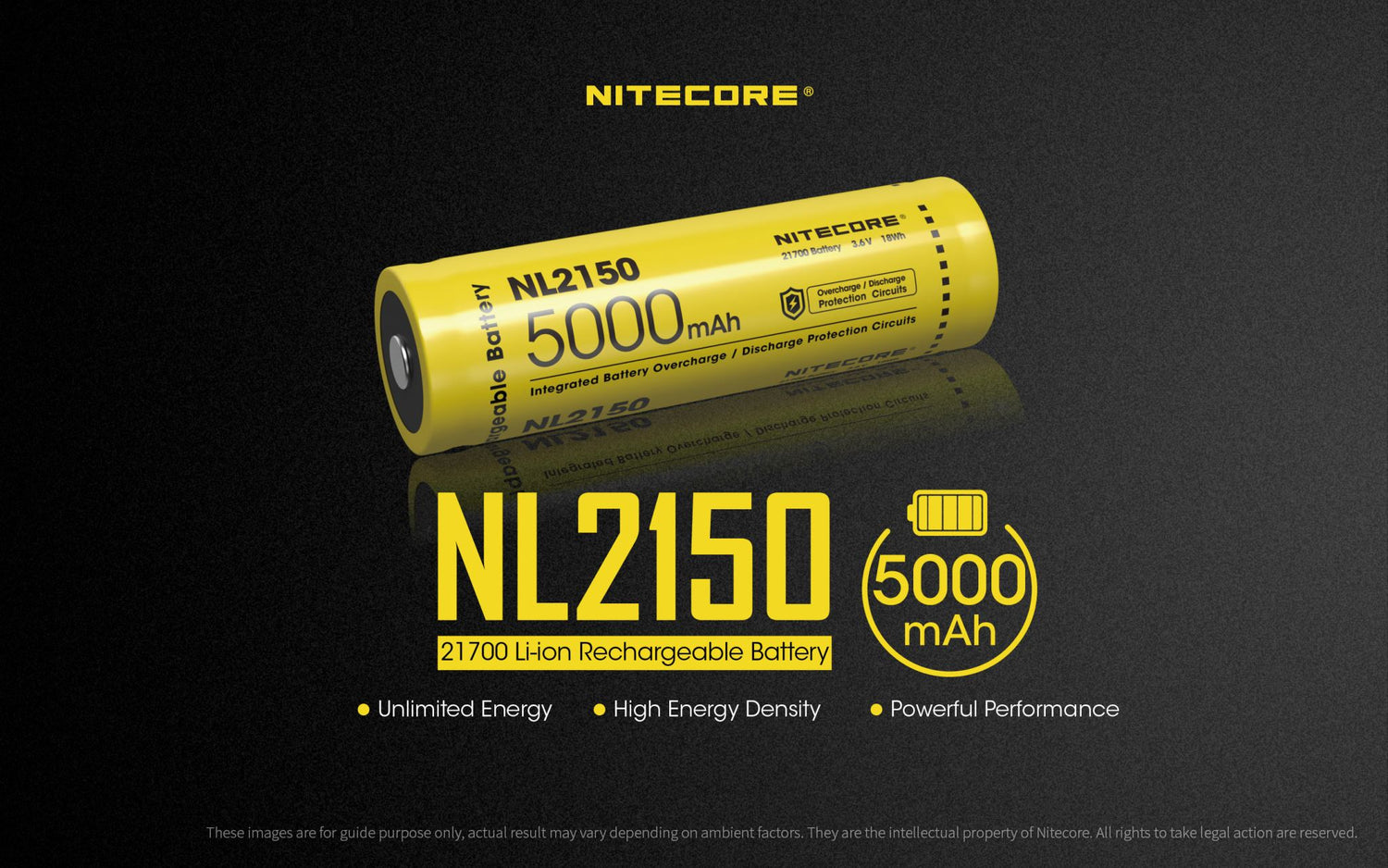 NITECORE 5000MAH RECHARGEABLE LI-ION BATTERY - NL2150