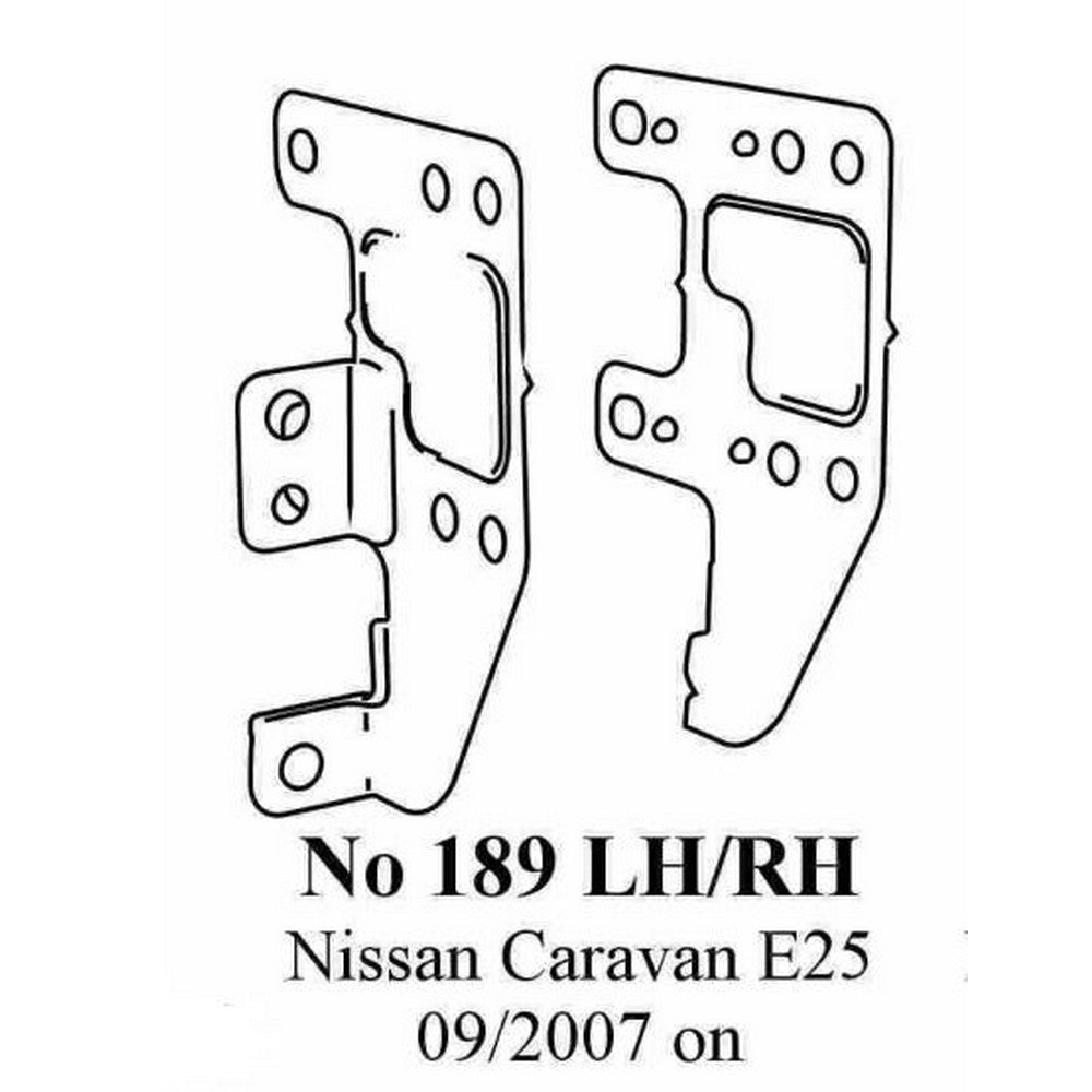 NISSAN CARAVAN E25  09/2007 ON SIDE BKTS - NO189LHRH