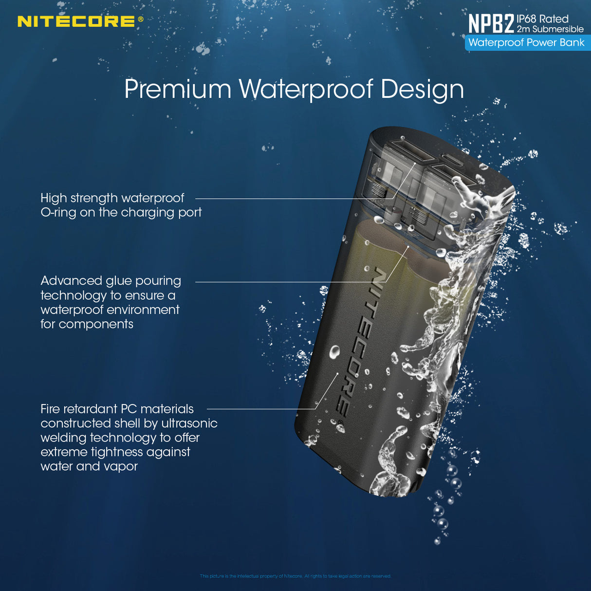 NITECORE 10000MAH POWER BANK WATERPROOF - NPB2