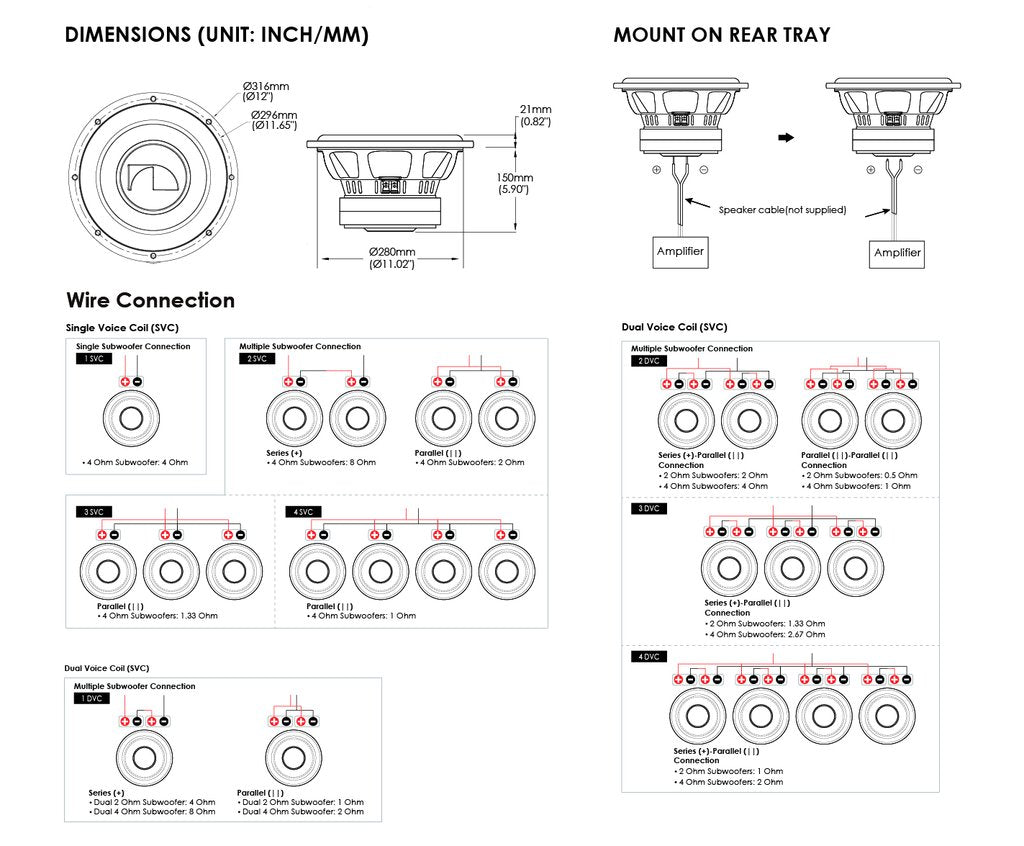 NAKAMICHI 12" DVC SUBWOOFER 3600W - NSW-Z1206D4