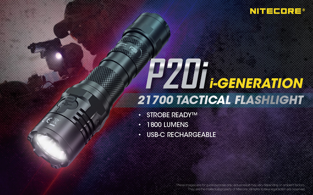 NITECORE RECHARGEABLE TACTICAL LED FLASHLIGHT WITH CERAMIC-TIPPED STRIKE  - P20I
