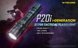 NITECORE RECHARGEABLE TACTICAL LED FLASHLIGHT WITH CERAMIC-TIPPED STRIKE  - P20I